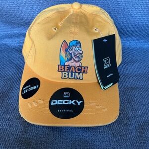 Beach Bum Mango Distressed Hat • Decky Relaxed Fit Cap • Surf Style Summer Hat
